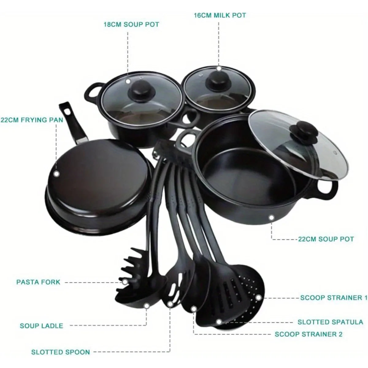 COBASPORT Nonstick Pots And Pans Set For Induction Cooktop