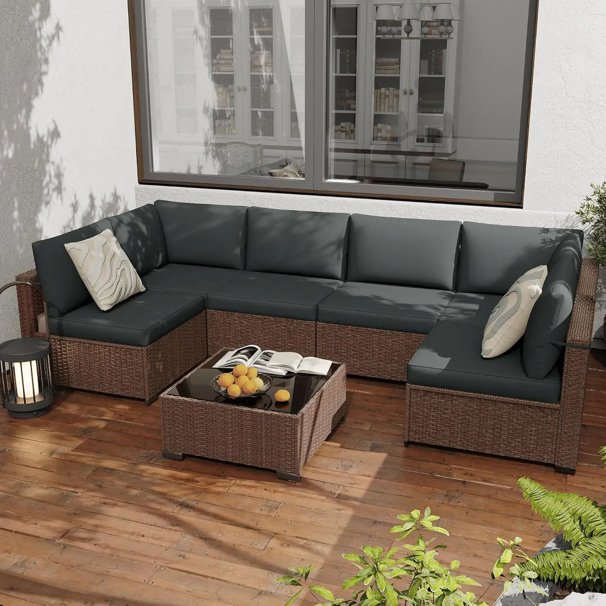All Weather PE Rattan Modular Outdoor Patio Conversation Set