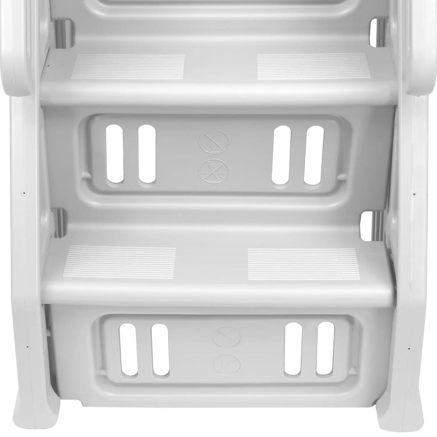 Adjustable Above Ground Pool Ladder With Gate Closure And Deck Mount Flanges