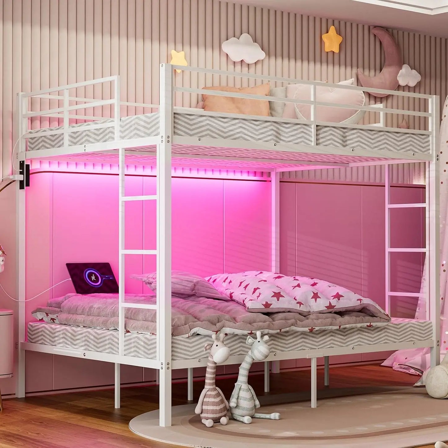 XIAOLANG Bunk Bed With LED Lights And Charging Station