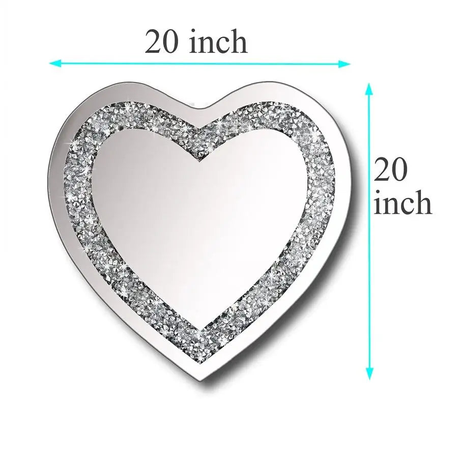Crystal Crush Diamond Heart Shaped Wall Mirror Decor