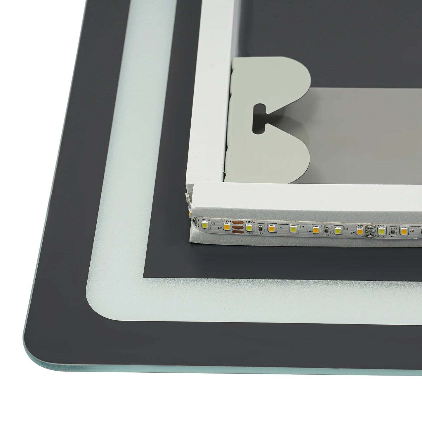 LED Bathroom Mirror Anti Fog Wall Mounted Lighted Time Temperature