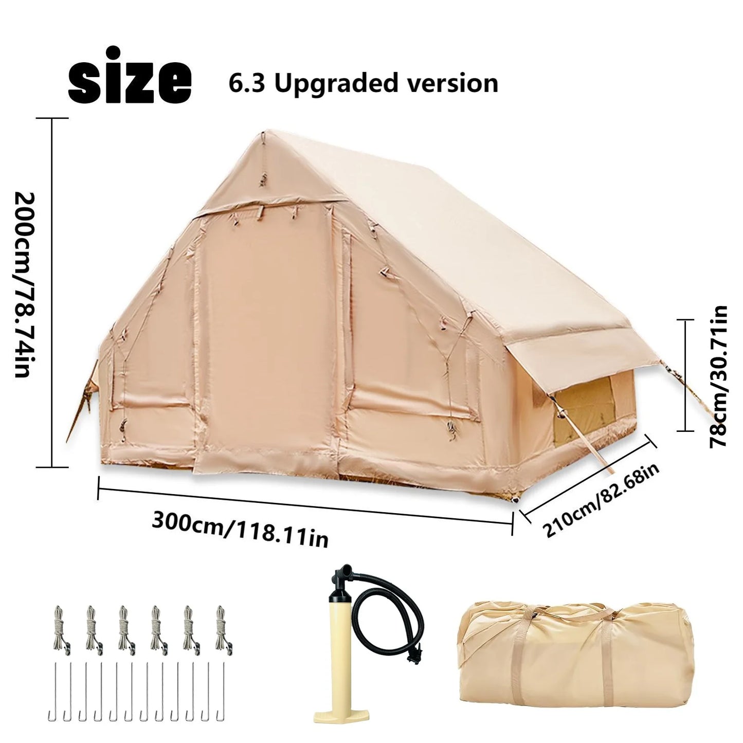Pakicetus Inflatable Tent With Skylight And Quick Setup Pump