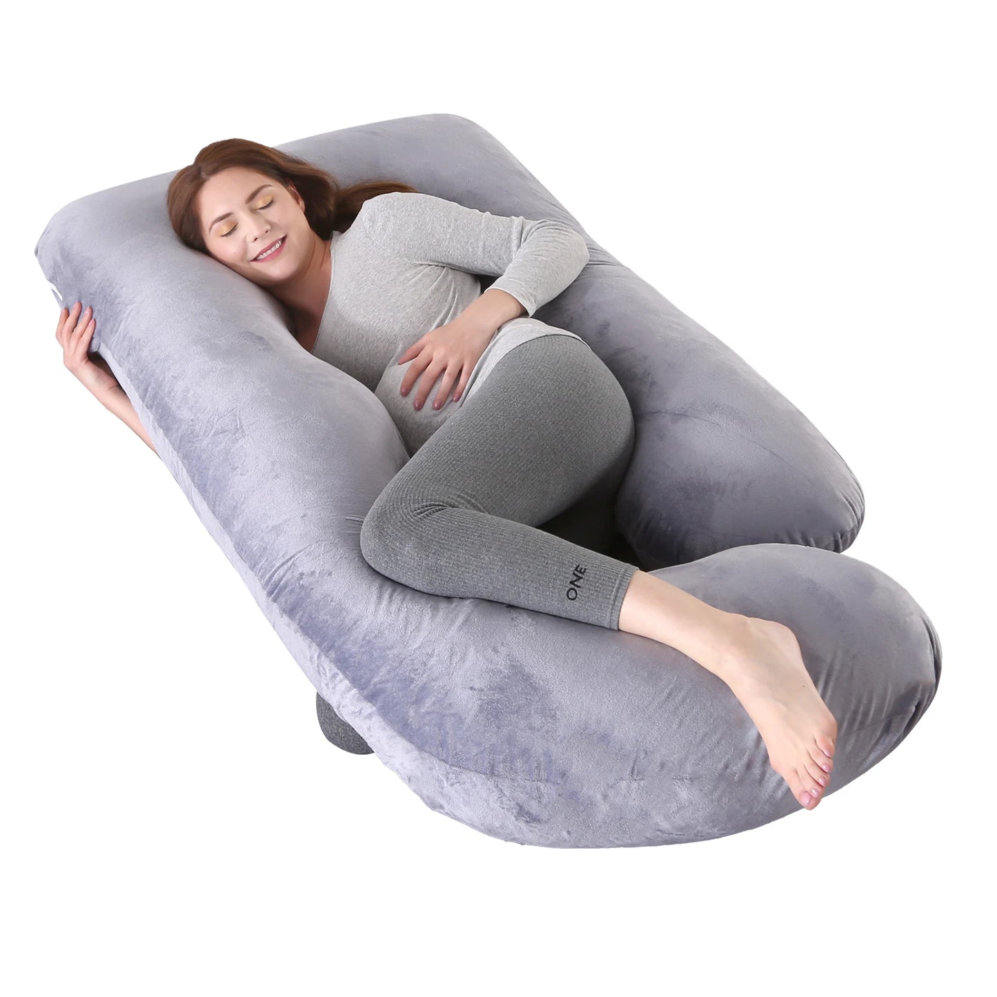 G Shaped Full Body Pregnancy Pillow With Removable Cover For Maternity Support