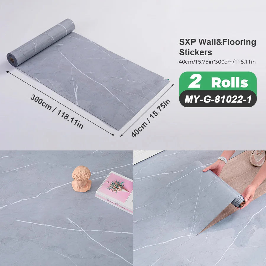 Self-Adhesive Wall And Floor Sticker Wood Grain Marble Design