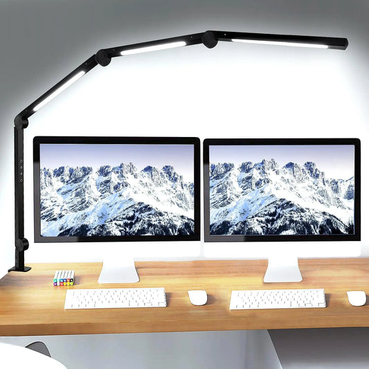 LED Desk Lamp With Clamp Flexible Swing Arm Three Lights