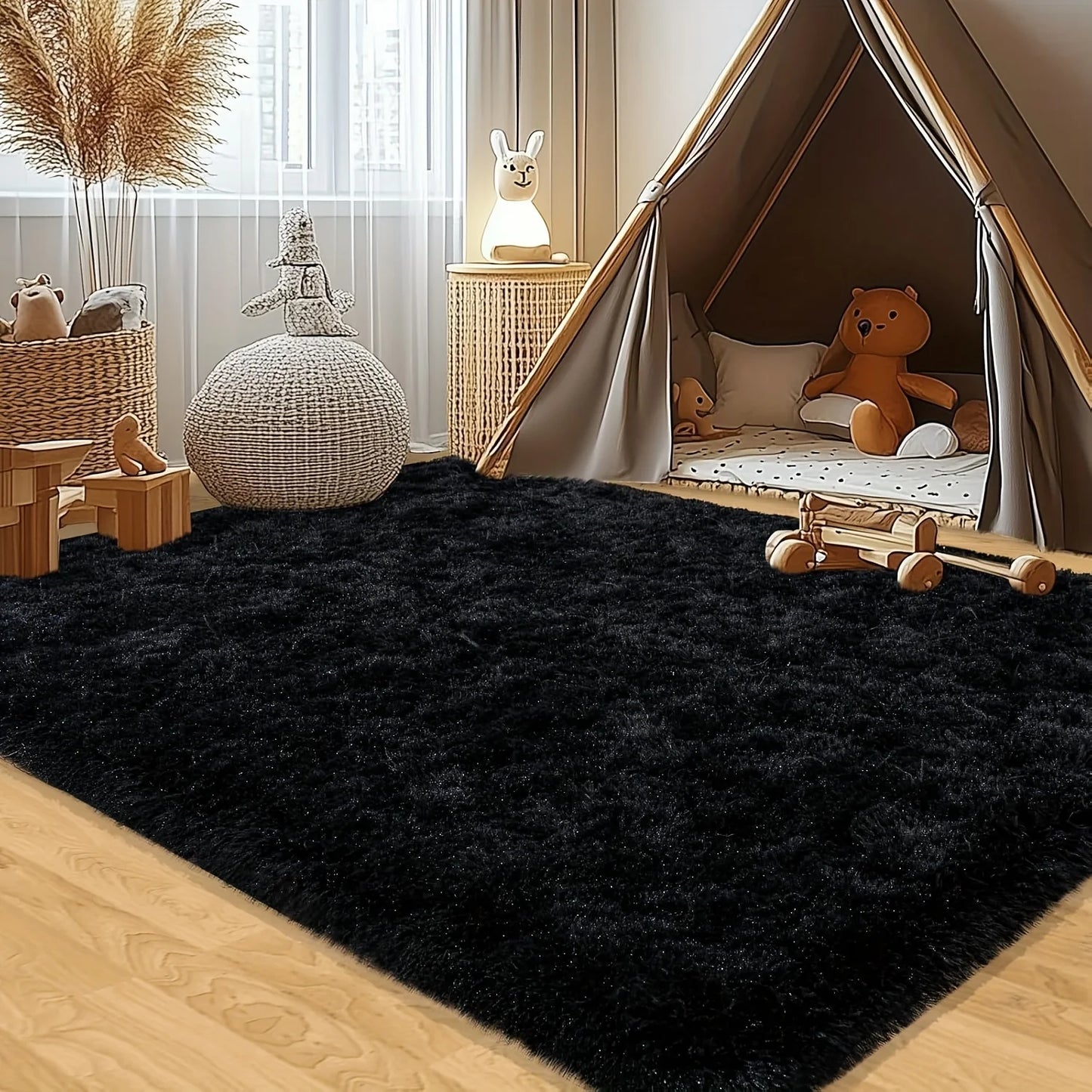 Plush Area Rug Geometric Modern Living Room and Bedroom Decor