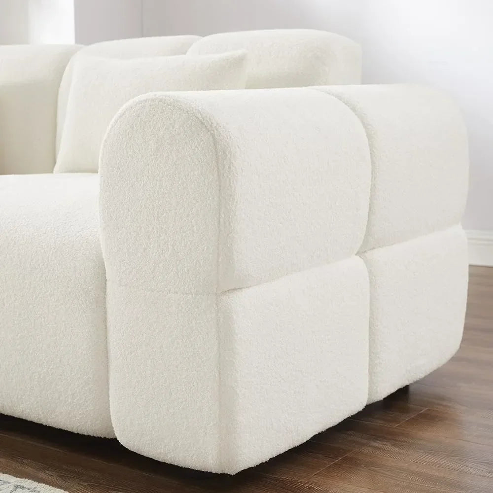 Guangbai Boucle Sofa Couch Modern Deep Seat Mid Century Cloud