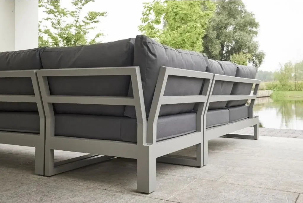 Luxury Aluminum L Shape Corner Garden Sofa Set for Outdoor Patio