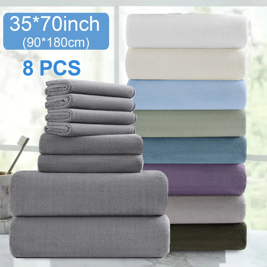 Belista Bath Towels Set 100 Percent Polyester Absorbent Machine Washable