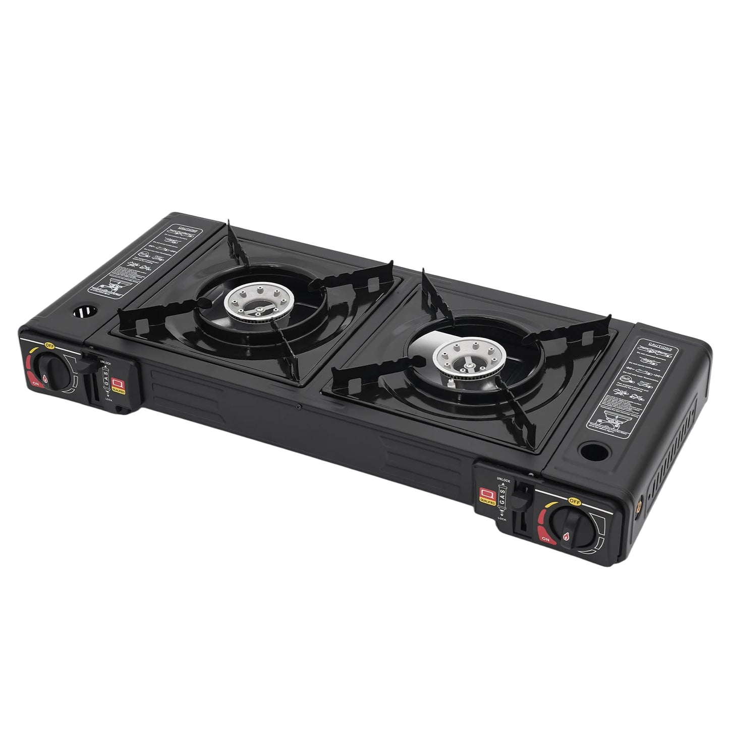Two Burner Portable Gas Stove With Piezo Ignition LPG Butane Camping