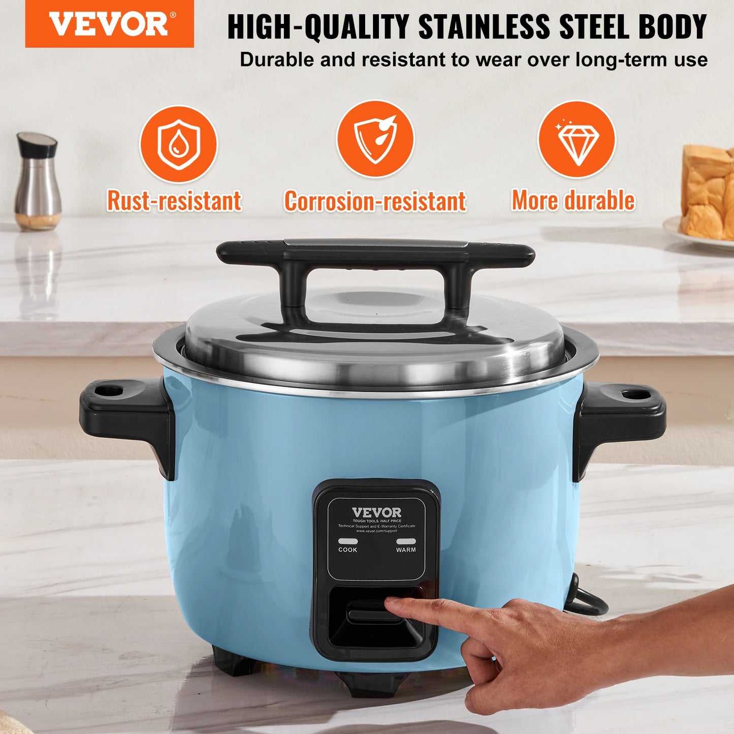 VEVOR Rice Cooker With Aluminium Nonstick Inner Pot Keep Warm