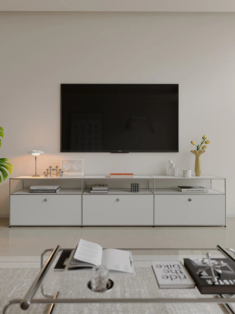 Bigcityfur Tv Stand Storage Cabinet Corner Unit Stainless Steel
