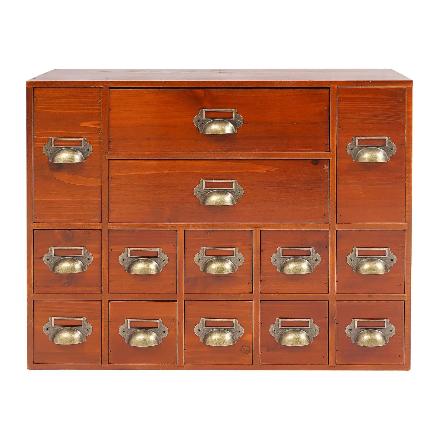 Bymaocar Apothecary Card Catalog Cabinet With 14 Drawers For Desktop