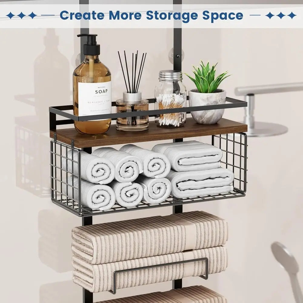 7 Tier Metal Over The Door Towel Rack Storage Organizer