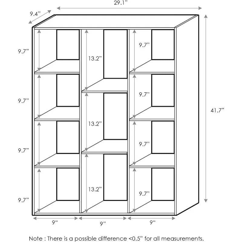LUDER Bookshelf Reversible Bookcase For Living Room And Office