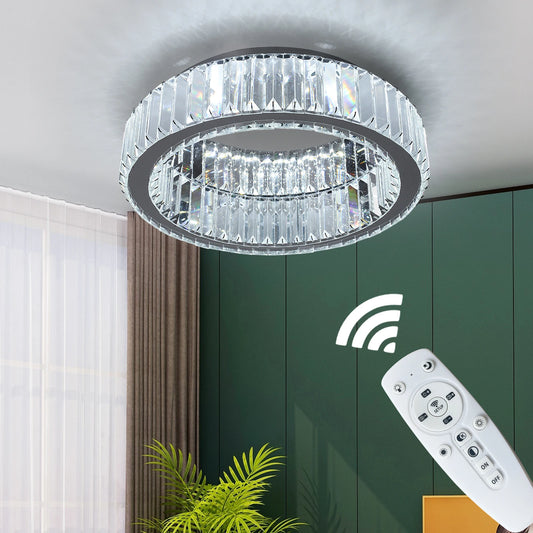 VETRULUS Crystal Ceiling Lamp LED Circle Chandelier for Living Room