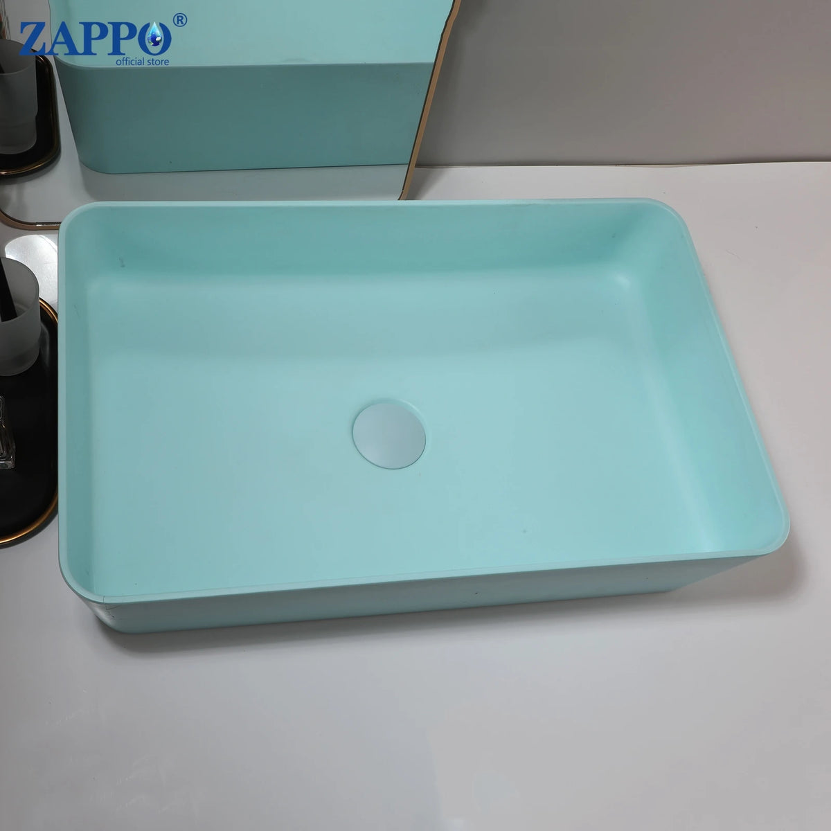 Mekkhala Rectangular Stone Resin Vessel Bathroom Sink