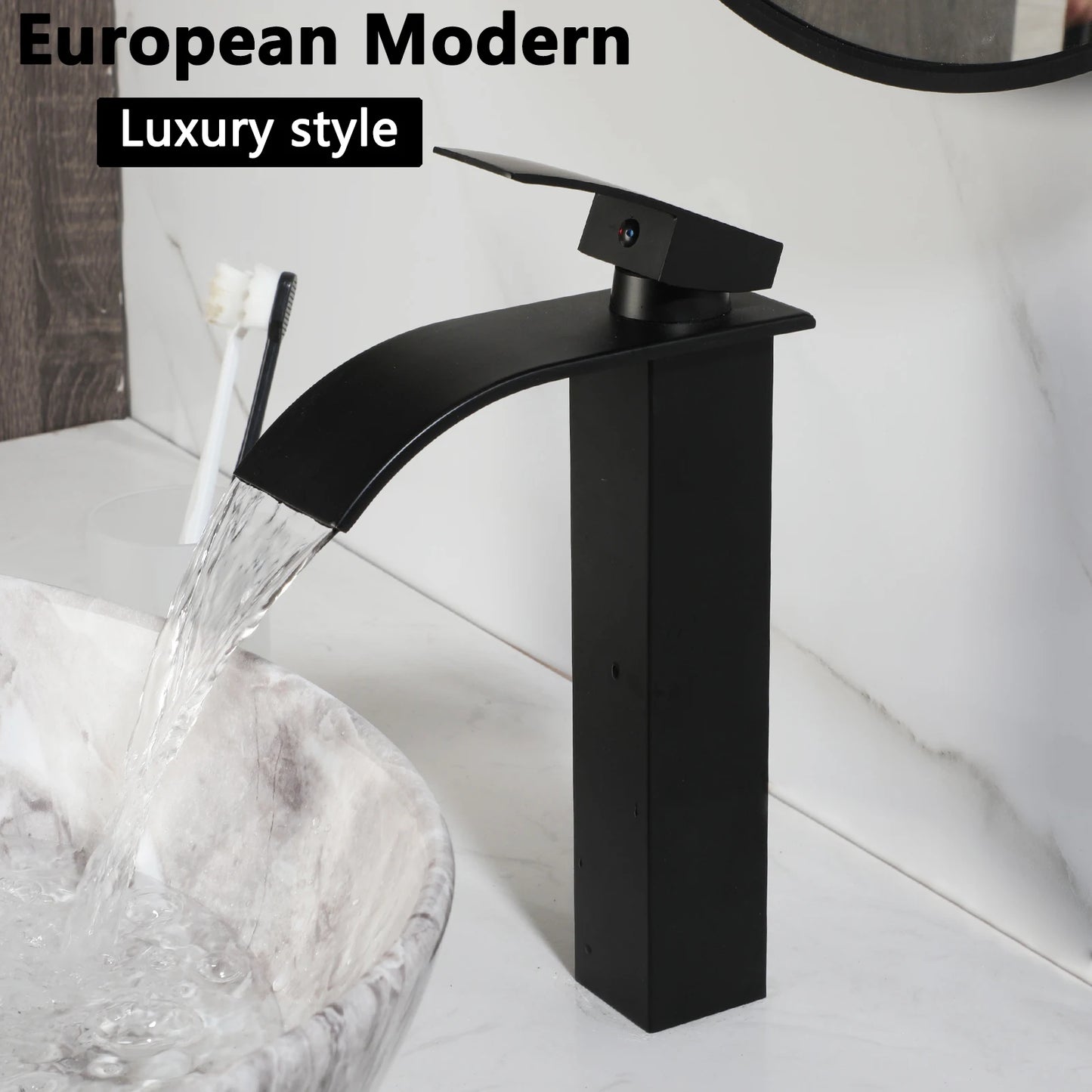 YANKSMART Ceramic Vessel Sink Oval Above Counter With Faucet Drain