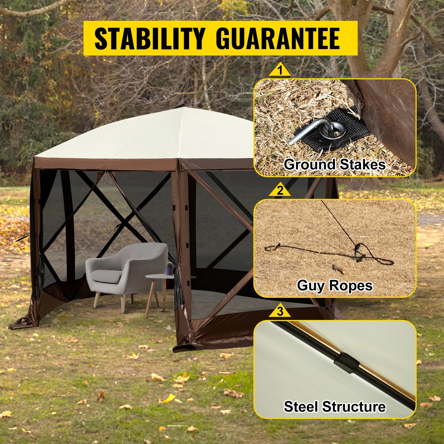 SucceBuy Pop Up Camping Gazebo Shelter Canopy Easy Setup Portable