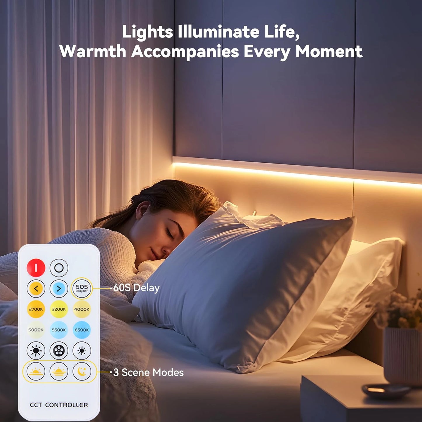 A-Convey 24V COB LED Strip Lights Dimmable With Remote Control