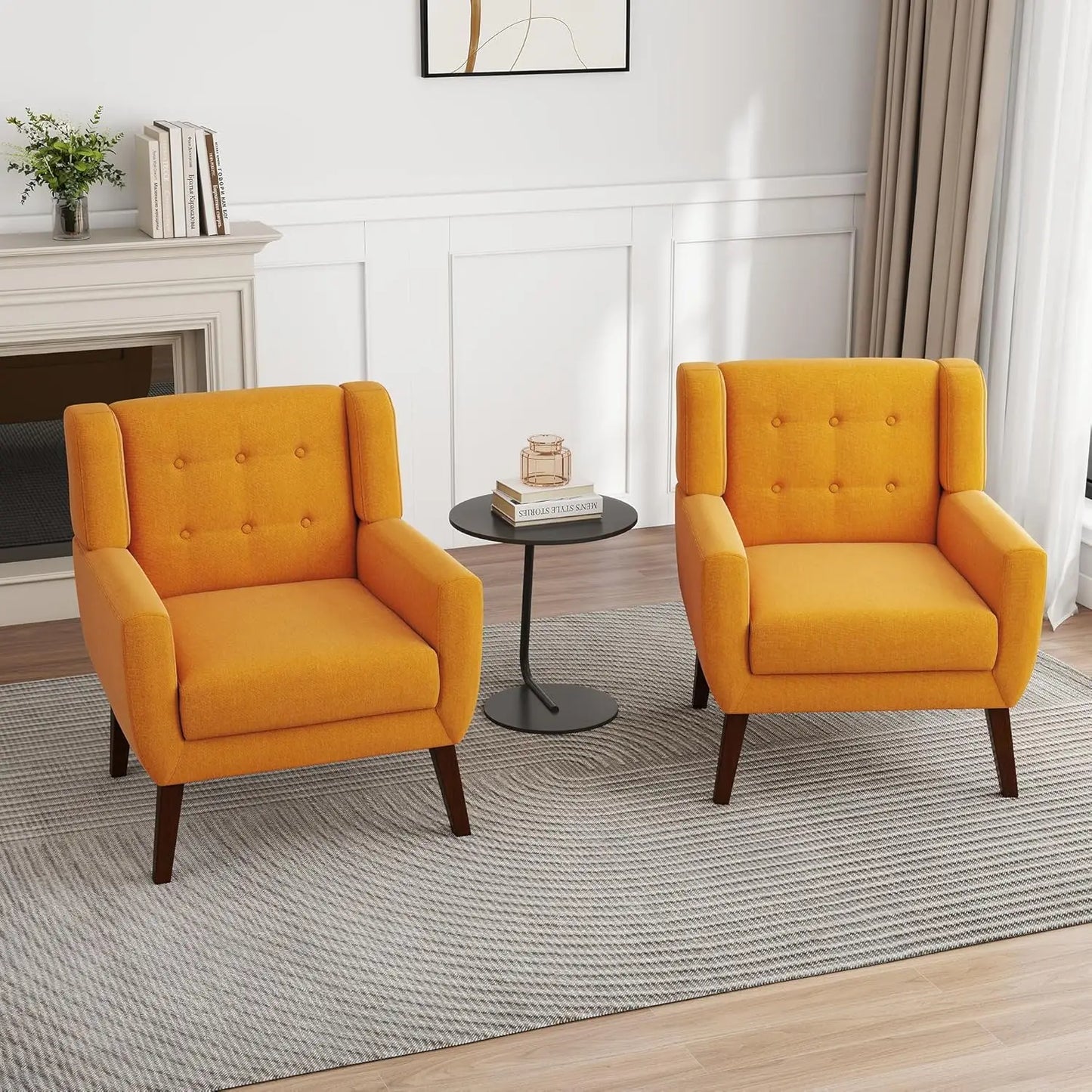 PU Leather Accent Chairs Set Of 2 Modern Armchairs