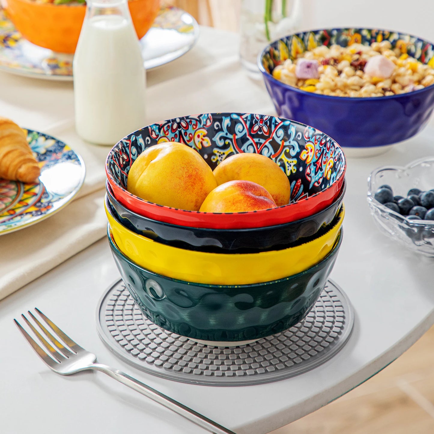 MALACASA Ceramic Soup Bowls Set Dishwasher Safe Cereal Soup