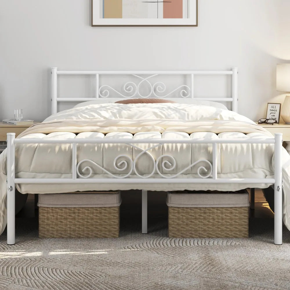 Twin Metal Platform Bed Frame With Headboard And Footboard