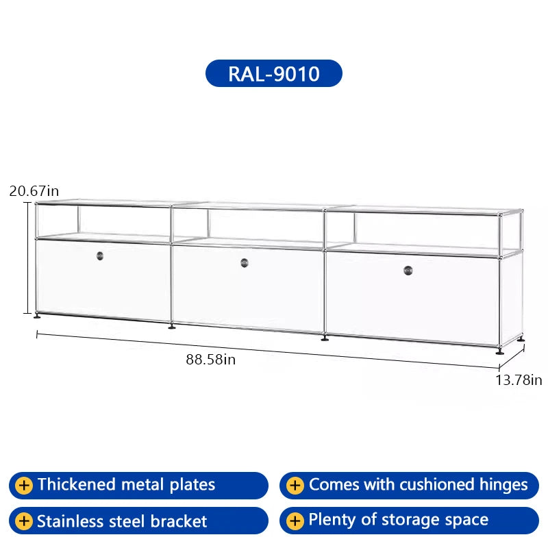Bigcityfur Tv Stand Storage Cabinet Corner Unit Stainless Steel