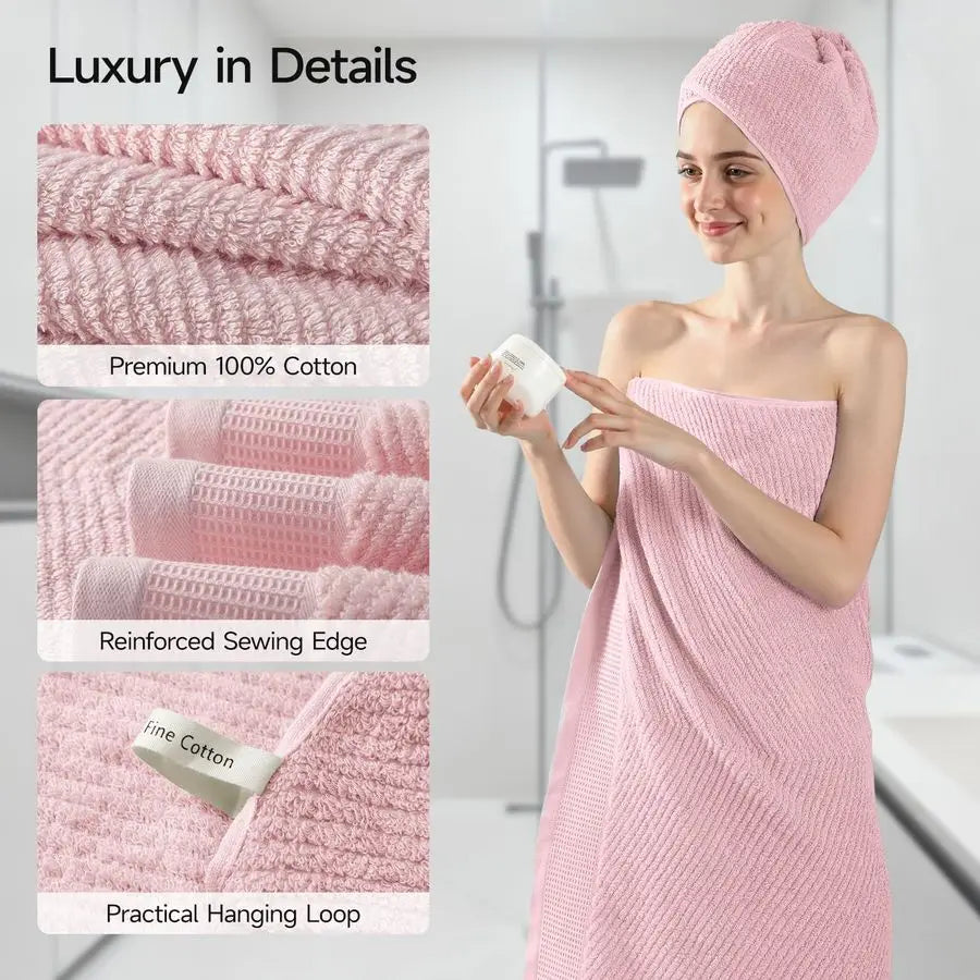 Luxury 8 Piece Towel Set 100 Percent Cotton Quick Dry