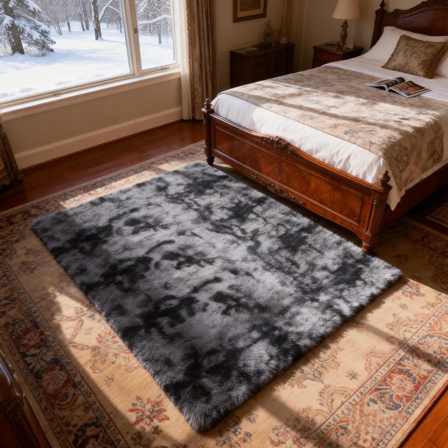Shag Rugs For Living Room Tie Dyed Ultra Soft RugMat