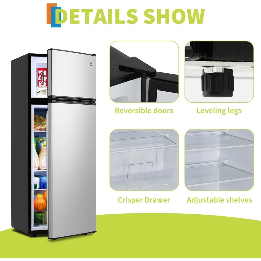 MDNG Two-Door Compact Energy-Efficient Mini Refrigerator for Dorm