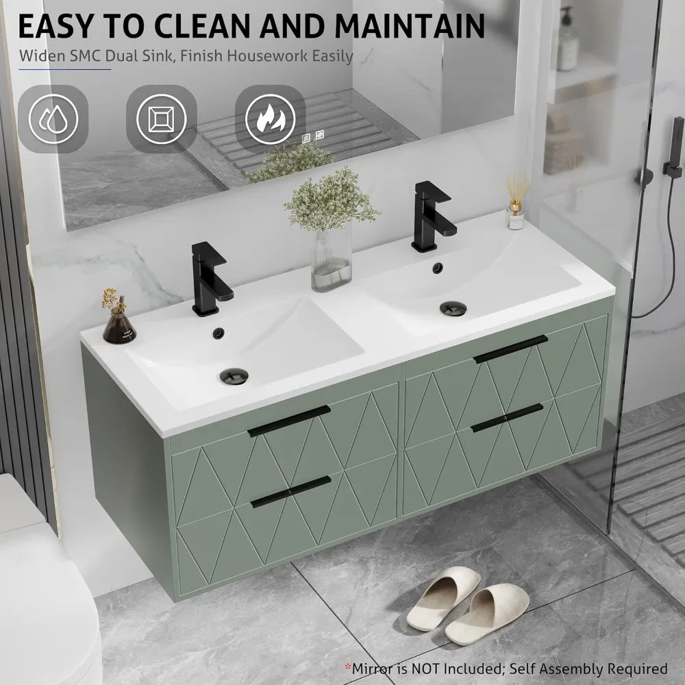 XIAOLANG Wall Mounted Floating Bathroom Vanity With Sink Soft Close