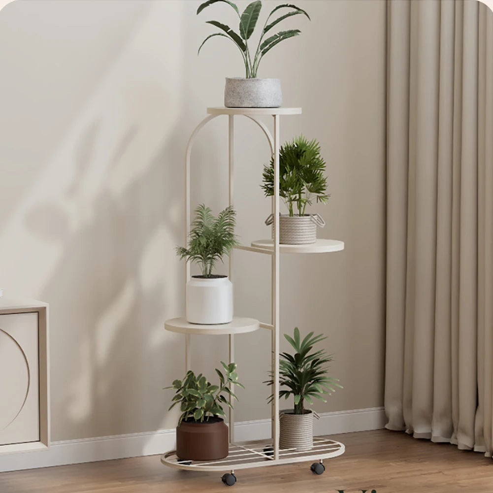 HiMISS Metal Plant Stand Five Tier Indoor Outdoor Display Shelf