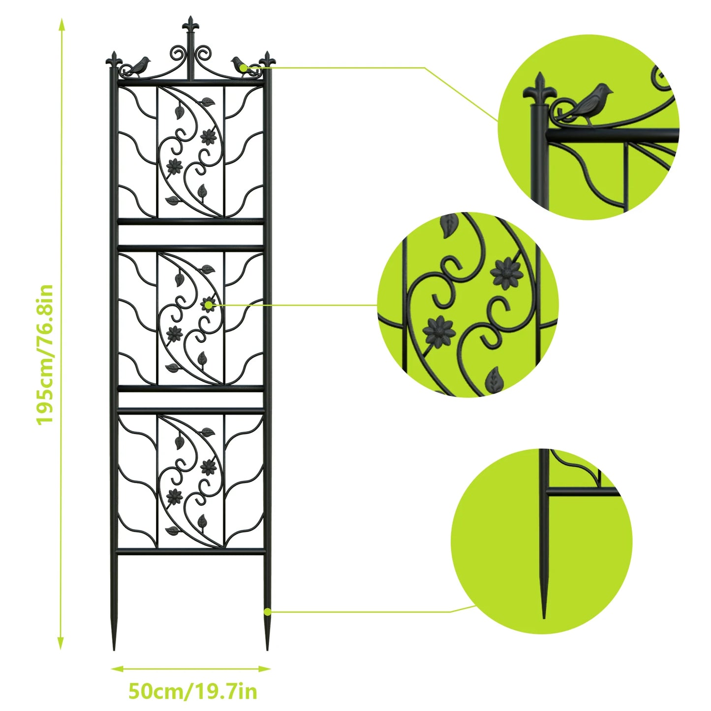 Garden Trellis Outdoor Metal Fence Lattice Panel for Climbing Plants