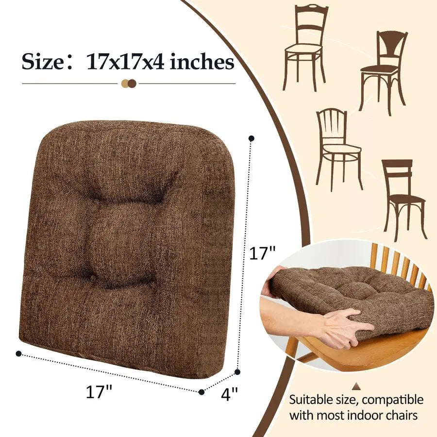 Tufted Non Slip Chair Cushions 4 Pack For Dining Chairs