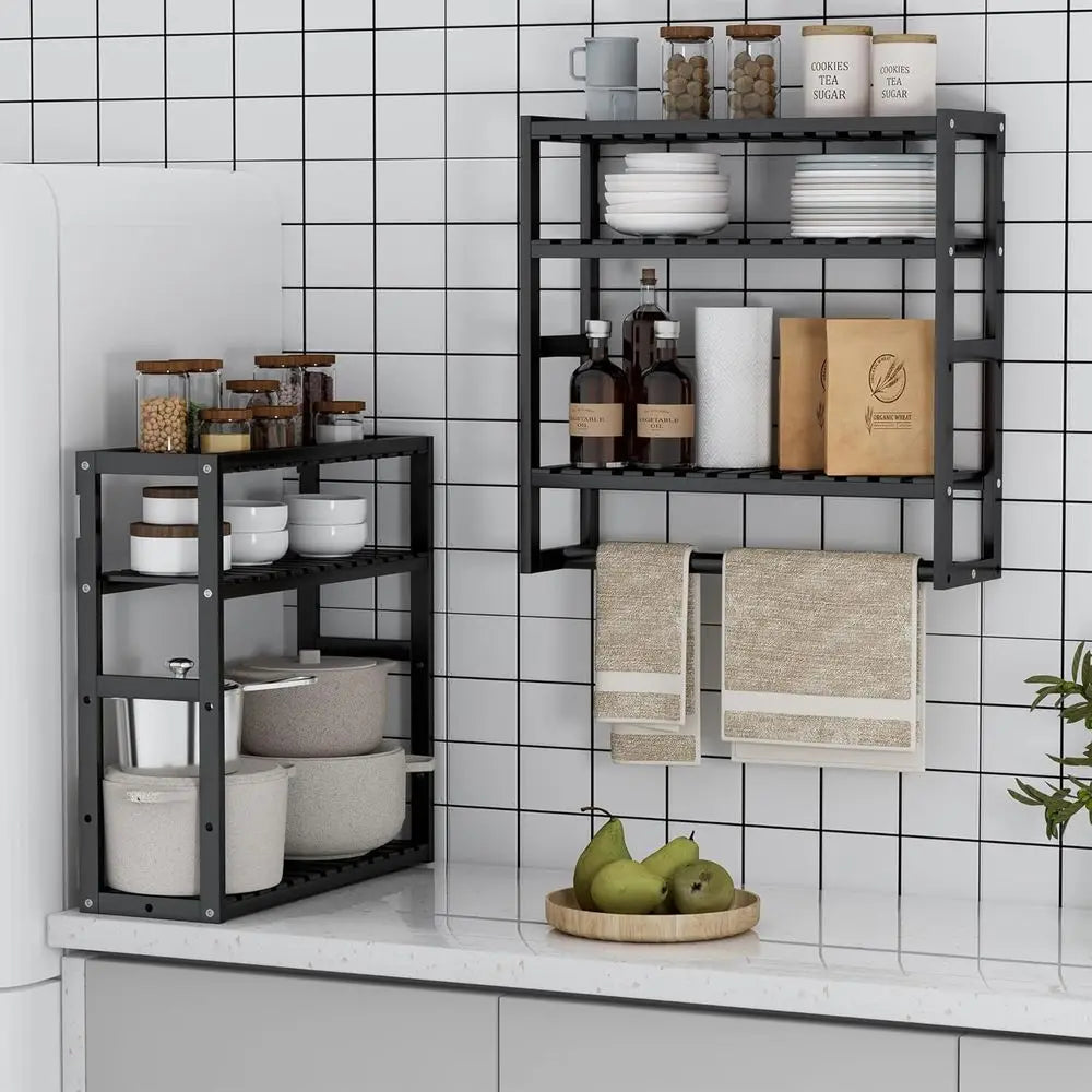 Adjustable Bamboo Over Toilet Storage Shelf With Towel Bar