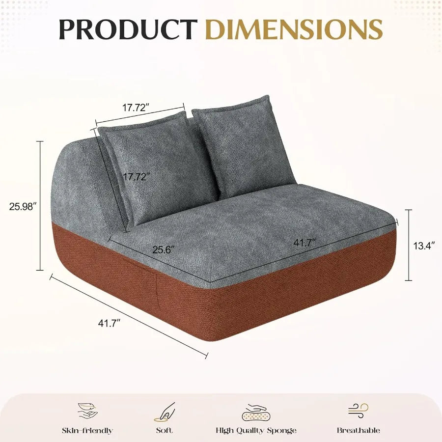 XIUWO Armless Loveseat Sofa For Narrow Spaces And Comfort