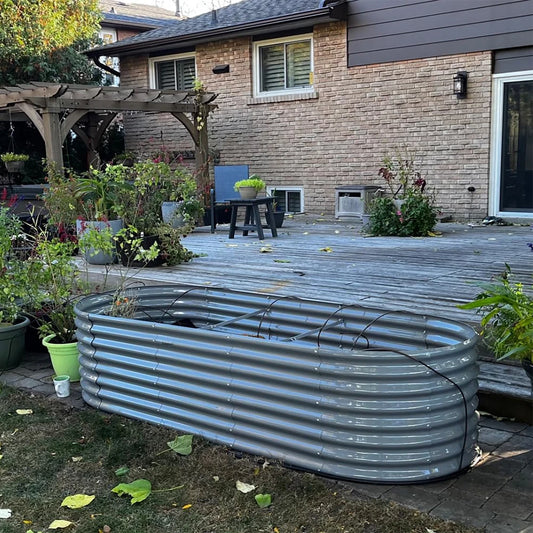 Tramull Galvanized Raised Garden Bed Kit For Vegetables Herbs Fruits