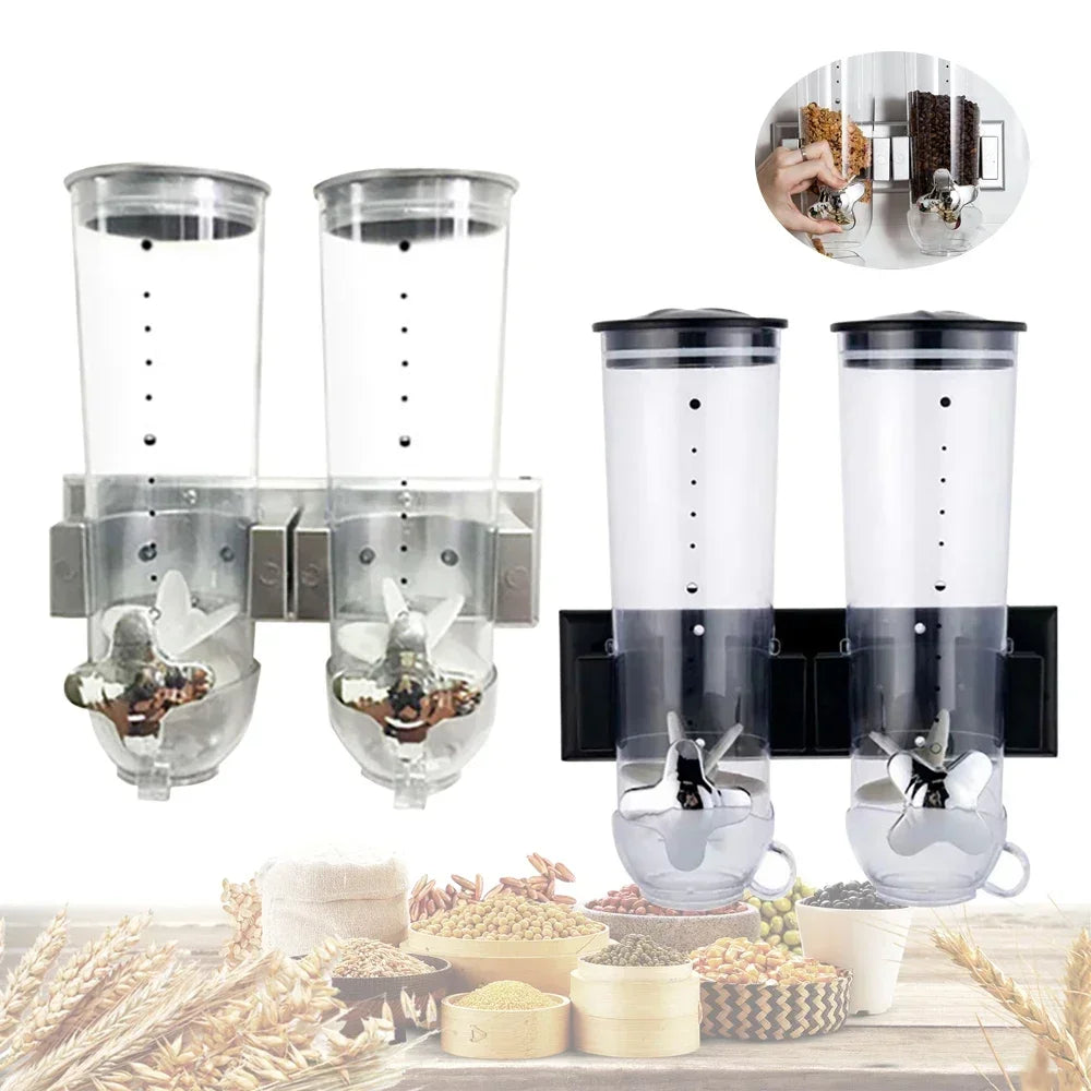 Dual Control Wall Mount Cereal Dispenser For Nuts Coffee Beans