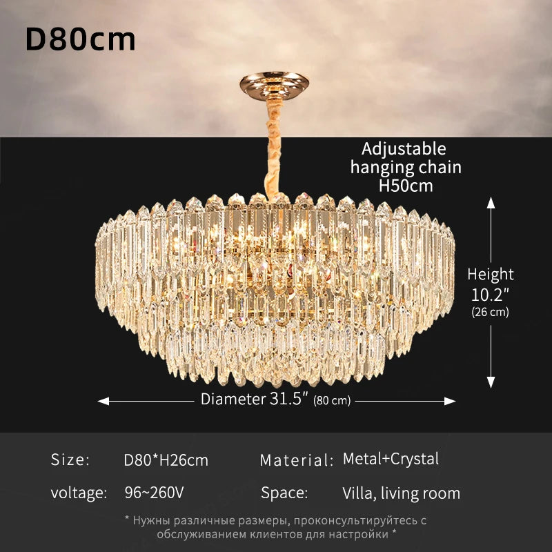 Modern LED Ceiling Pendant Light For Living Room Crystal Chandelier