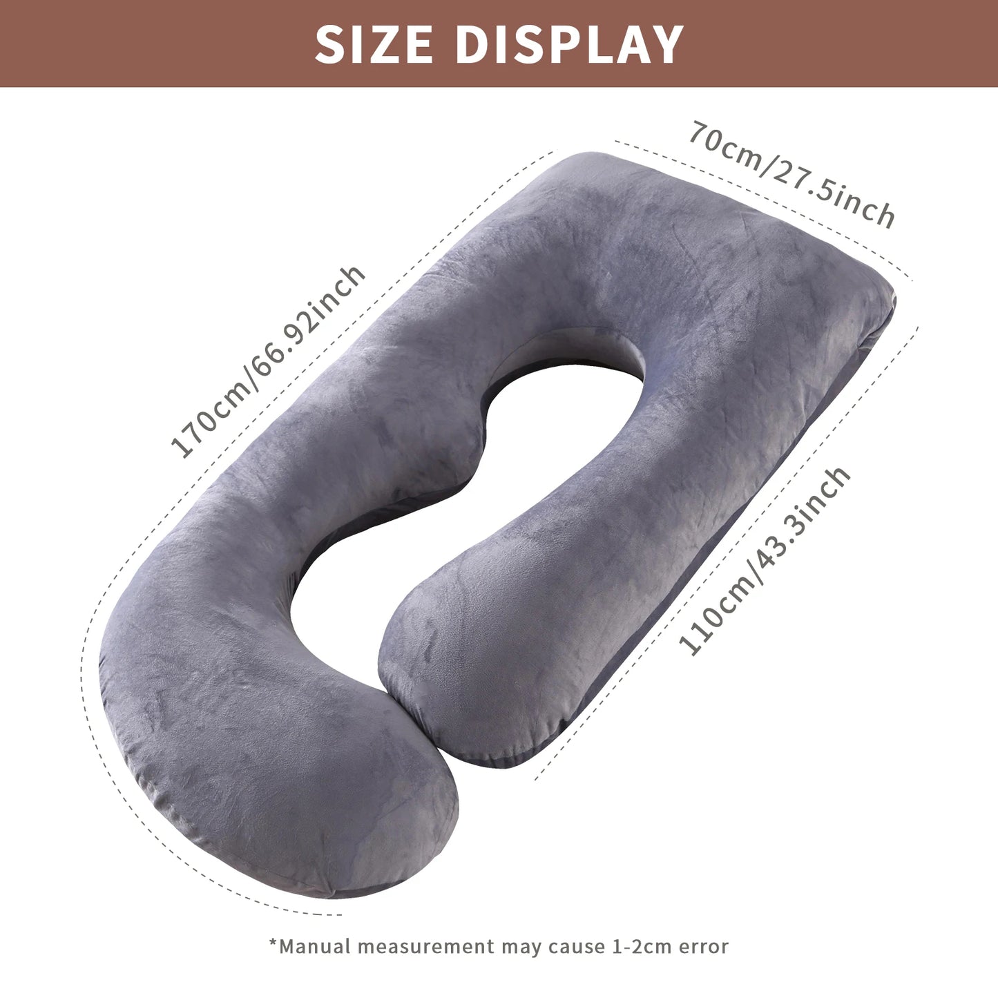 G Shaped Full Body Pregnancy Pillow With Removable Cover For Maternity Support