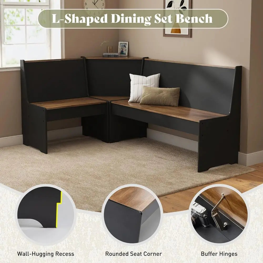 Compact Breakfast Nook With L Shaped Bench And Storage
