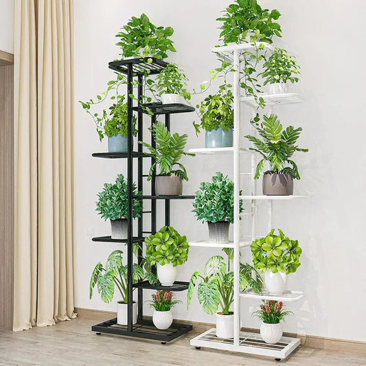 HiMISS 8 Tier Metal Plant Stand Indoor Outdoor Shelf