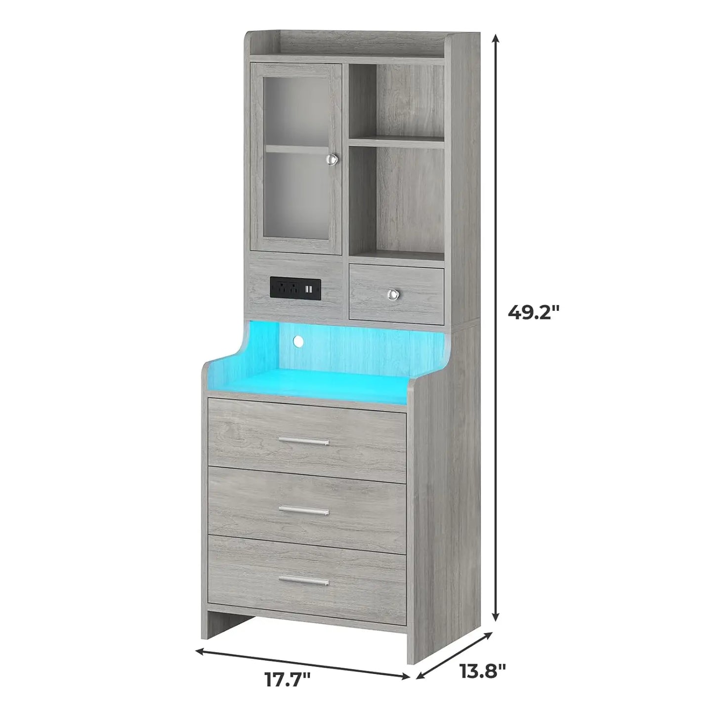 Frame Nightstand Set Of 2 With Charging Station And Bookshelf