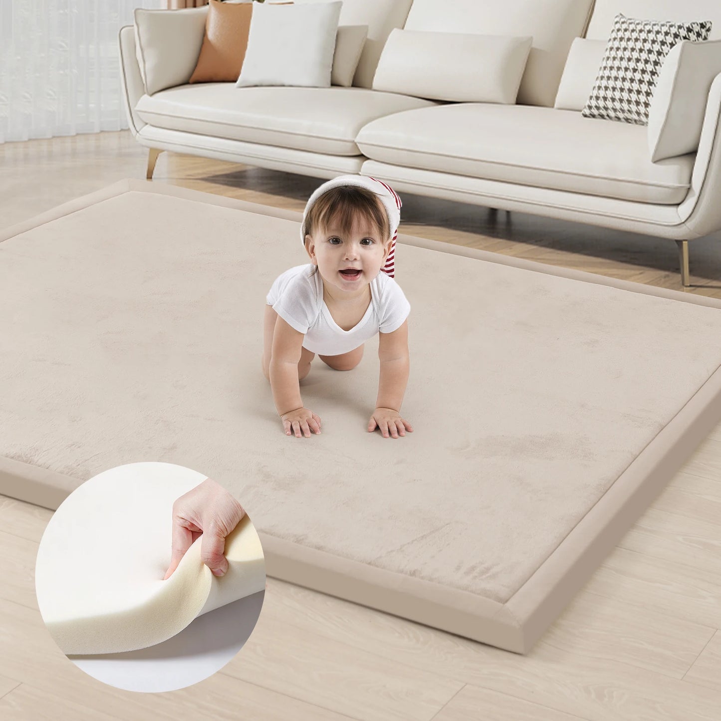 PaPaMat Memory Foam Playpen Mat Carpet With Non Slip Bottom
