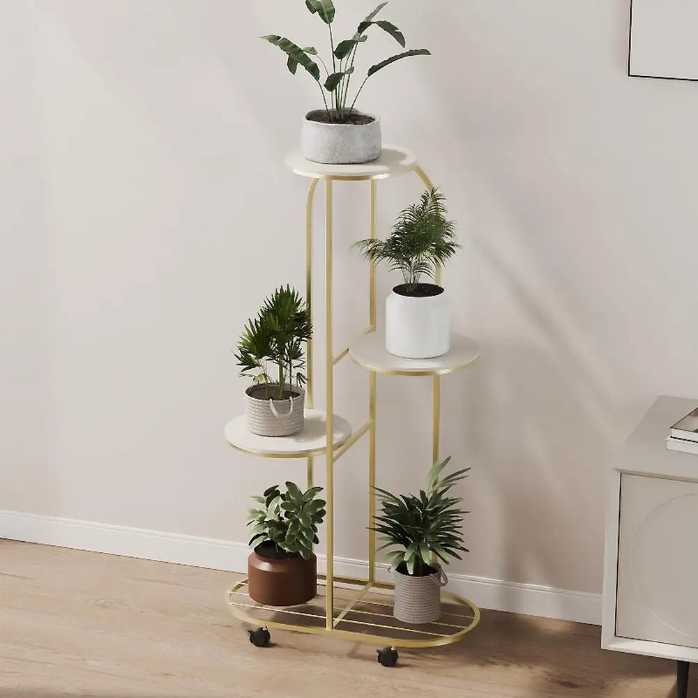 HiMISS Metal Plant Stand Five Tier Indoor Outdoor Display Shelf