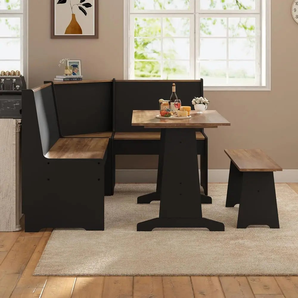 Compact Breakfast Nook With L Shaped Bench And Storage