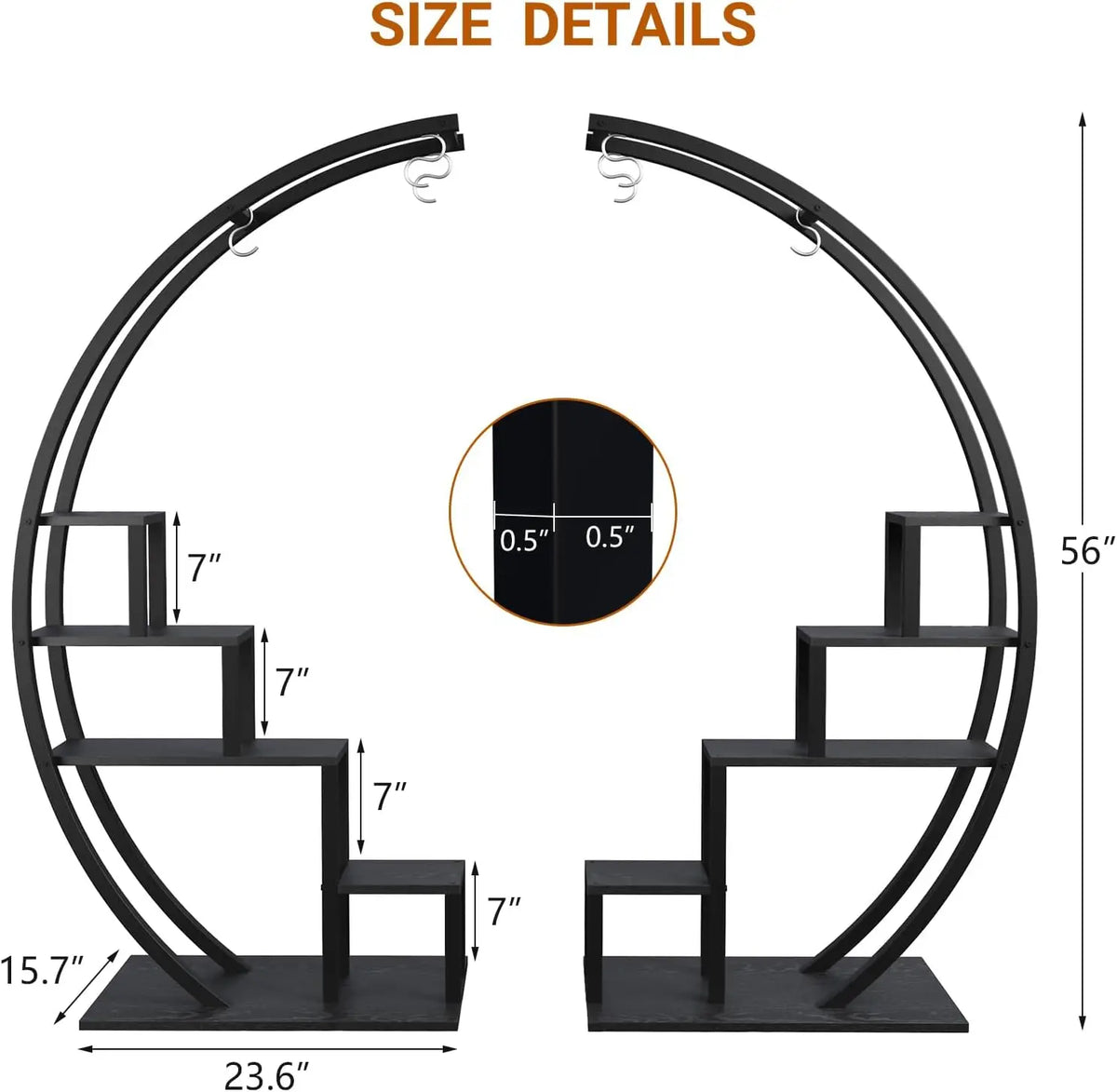 TwisterCk Five Tier Metal Plant Stand Rack For Patio Home