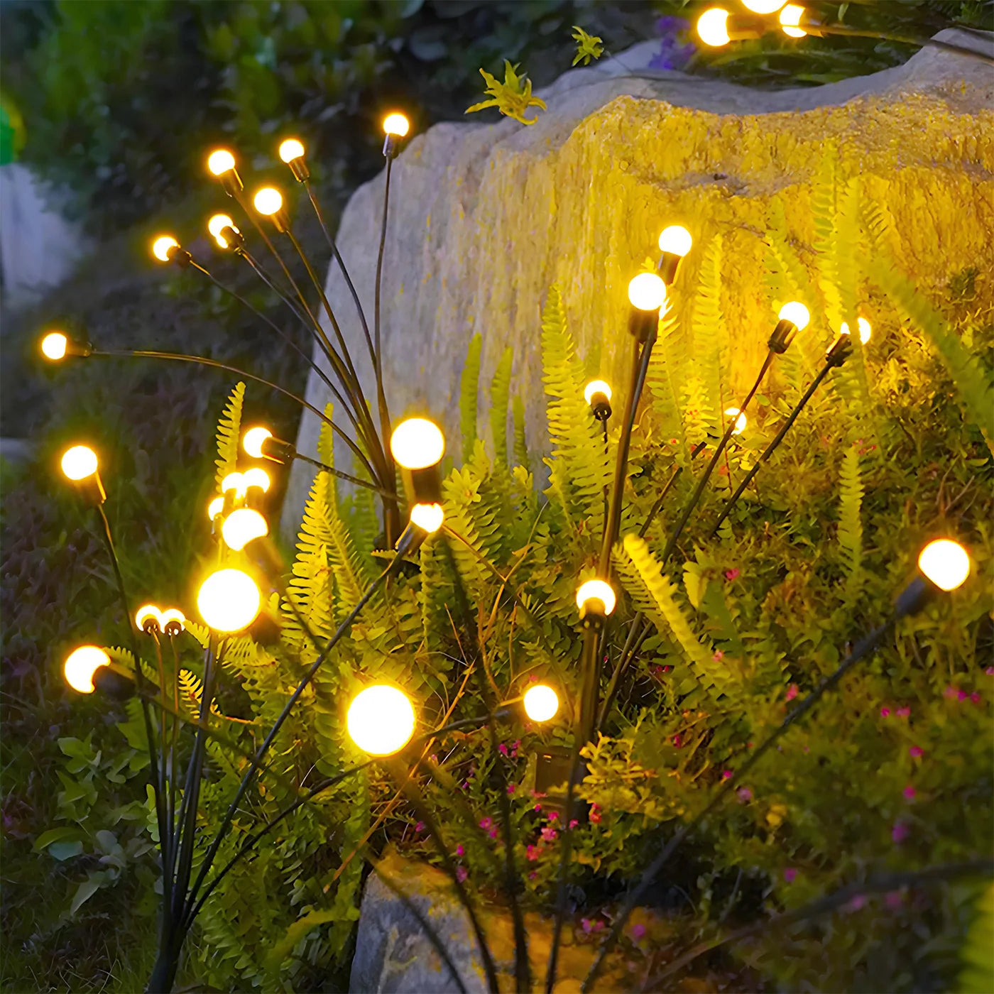 8 Head Solar Firefly LED Lights Outdoor Garden Pathway Decor